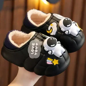 Chaussons enfant fourrés hauts cosmonaute