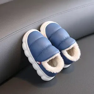 Chaussons enfant fourrés style doudoune
