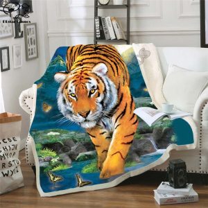 Couverture Polaire Motif Tigre