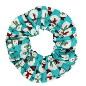 Grand chouchou cheveux imprimé Made in France Je voudrais un bonhomme de neige