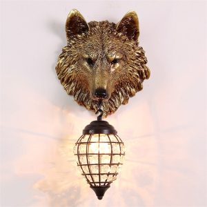 Lampe Murale Tête de Loup