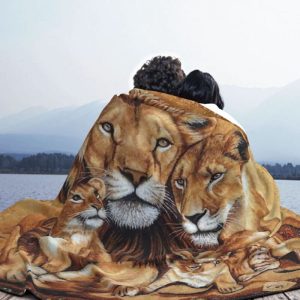 Plaid Famille de Lion