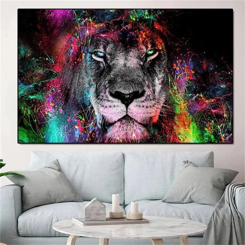 Tableau Tête de Lion Street Art – Image 5