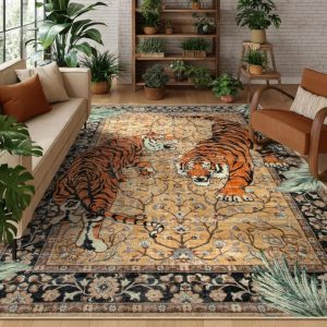 Tapis de Salon Tigre Vintage