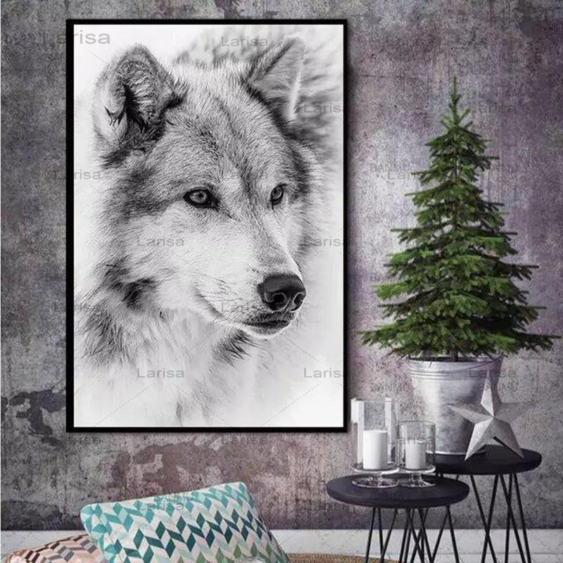 Tableau Tête de Loup Blanc – Pureté Immaculée – Image 6