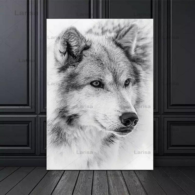 Tableau Tête de Loup Blanc – Pureté Immaculée – Image 2