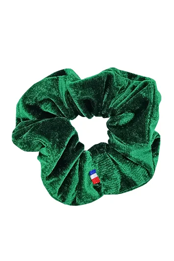 Grand chouchou cheveux en velours vert Made in France Vert comme un sapin de Noël | Chérie et Dandy – Image 2