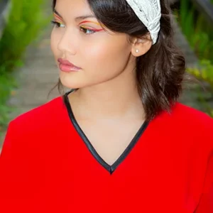 Bandeau cheveux en dentelle stretch ivoire Arela