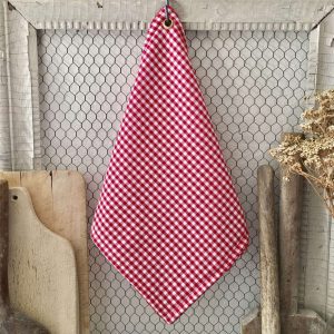 Essuie-Mains Bi-Matière « Vichy » Rouge/Eponge Rouge