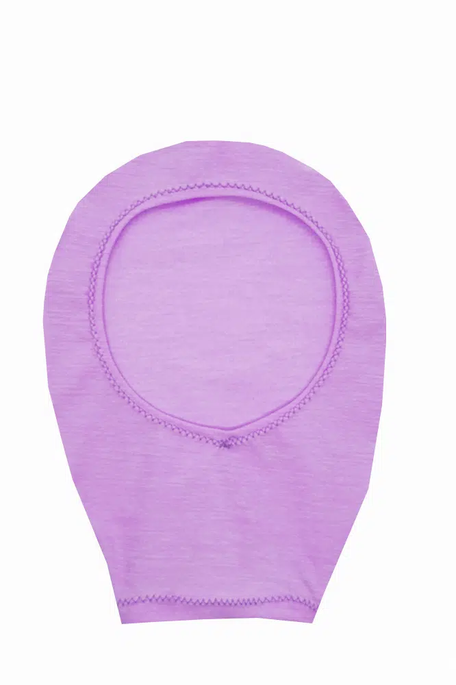 Housse de poche de stomie Made in France en lycra mauve chiné Glycine – Image 2