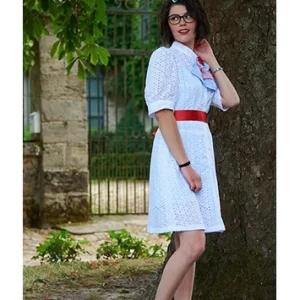 Robe Made in France en broderie anglaise blanche Jolie