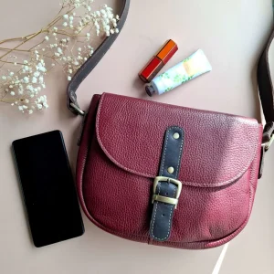 Sac cuir rouge bordeaux